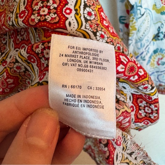 Maeve by Anthropologie Mandala Henley Top Blouse Floral Print - Picture 7 of 9